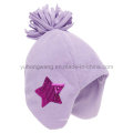 Mode Winter strickte Polar Fleece Hut / Cap mit Strick Ball